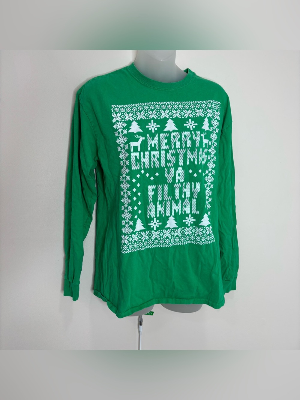 Merry Christmas you filthy animal home alone Green Crewneck long sleeve medium